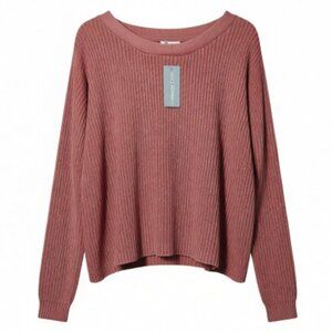 NWT Coldwater Creek Rib Knit Scoop Neck 100% Cotton Pullover Boxy Sweater 1X